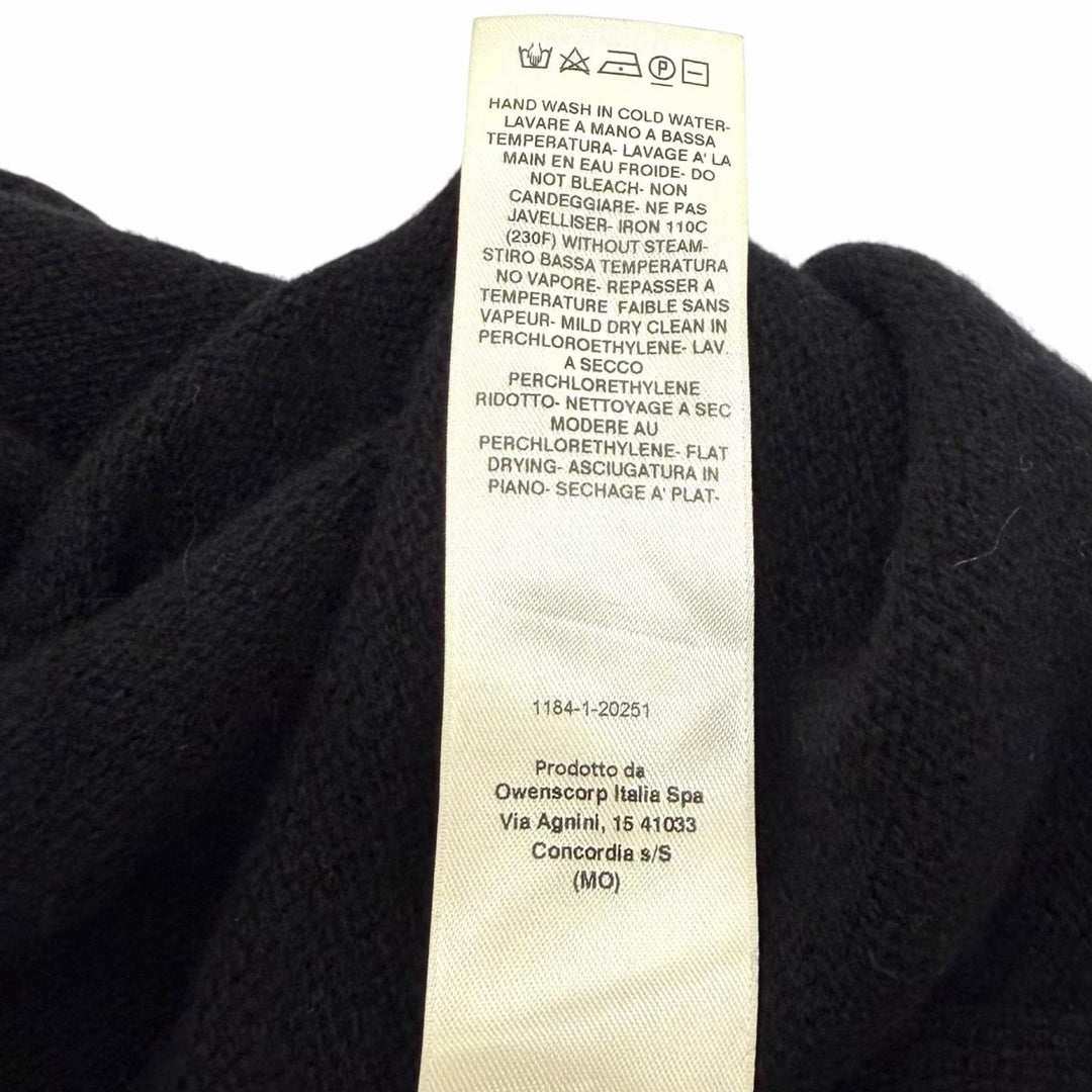 極美品★Rick Owens リックオウエンス RR02B2671-WSBRS カシミヤ ウール混 英字デザイン 長袖 ニット ワンピース ブラック M イタリア製