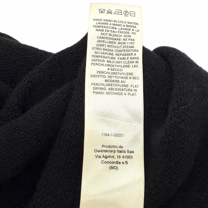 極美品★Rick Owens リックオウエンス RR02B2671-WSBRS カシミヤ ウール混 英字デザイン 長袖 ニット ワンピース ブラック M イタリア製