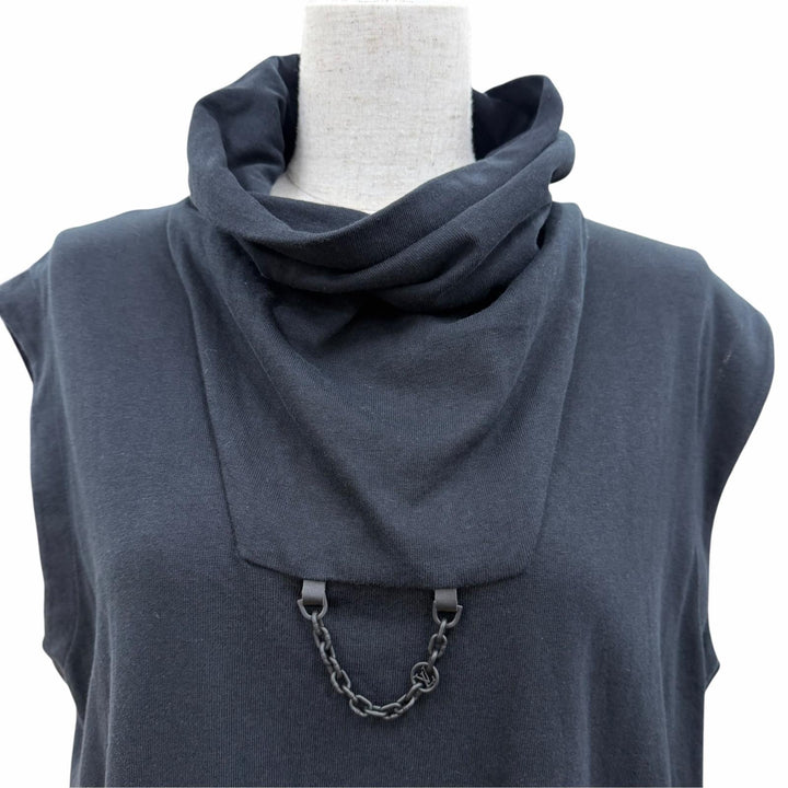 未使用品☆LOUIS VUITTON ルイヴィトン 24AW コットン100％ タートルネック ノースリーブ ワンピース ネイビー XS イタリア製 正規品