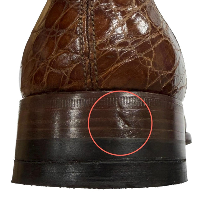 【ドンドン見直し】美品 ▼BALLY バリー クロコダイル キャップトゥ ストレートチップ レースアップ 革靴 レザーシューズ ブラウン 27.5