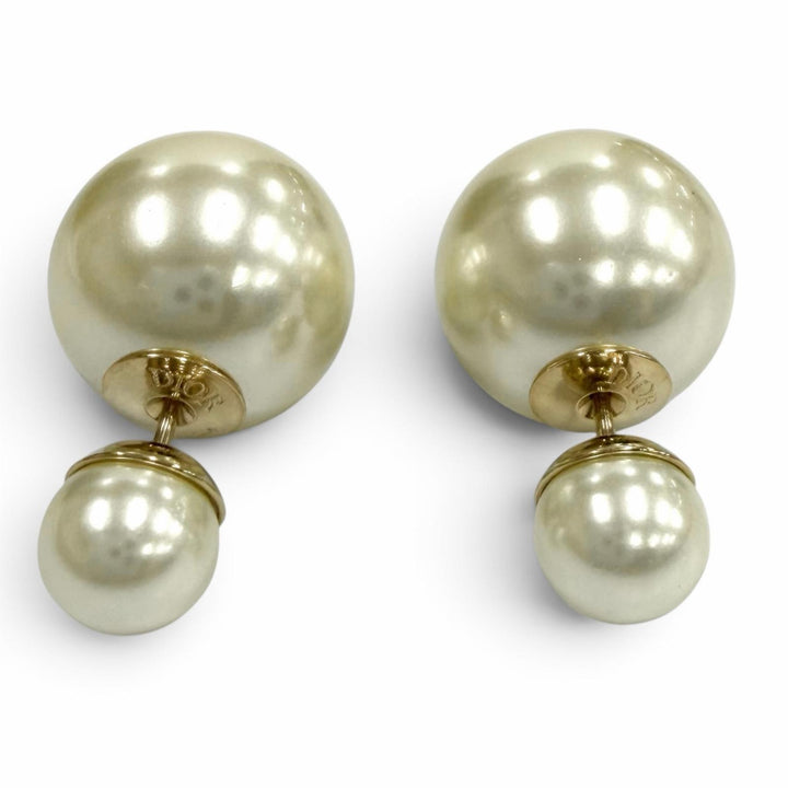 美品★Christian Dior クリスチャンディオール Dior Tribales ピアス エコパール アクセサリー アイボリー レディース 保存袋付き