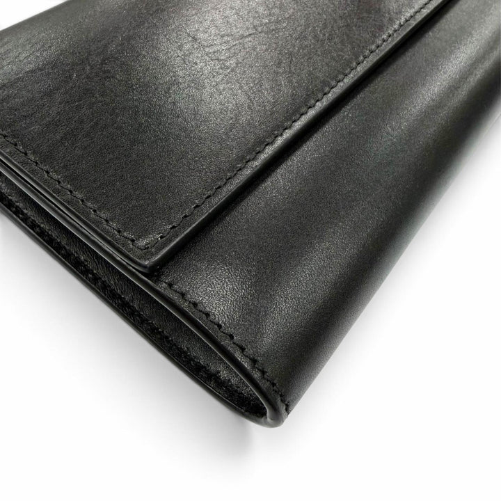 極美品☆THE ROW ザロウ W1747 L42 BELT FLAP BAG ロゴ刻印 ショルダーバッグ ブラック イタリア製 レディース 保存袋付き
