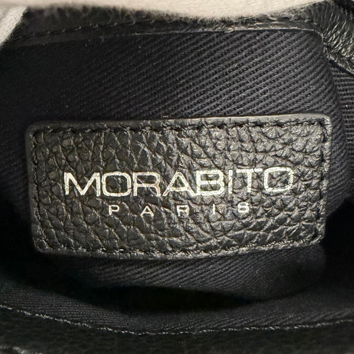 極美品□MORABITO モラビト Vendome Bis Pochette ヴァンドームビス・ポシェット レザー ミンク ショルダーバッグ ブラック イタリア製