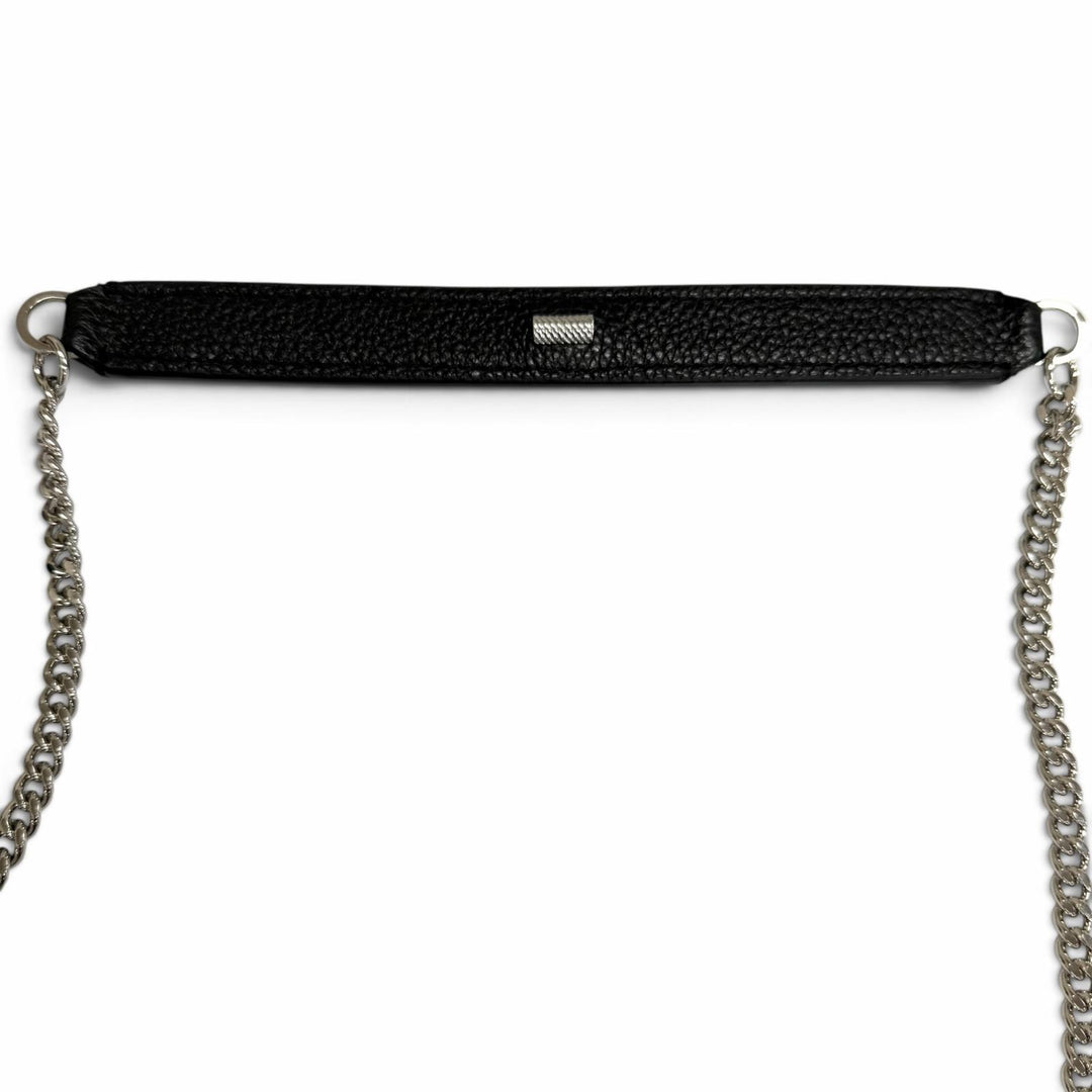 極美品□MORABITO モラビト Vendome Bis Pochette ヴァンドームビス・ポシェット レザー ミンク ショルダーバッグ ブラック イタリア製