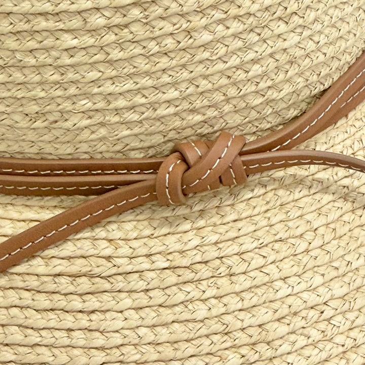 極美品△HERMES エルメス Chapeau Isola ラフィア100％ レザー使い ナチュラル ゴールド イゾラハット ストローハット 帽子 57 正規品