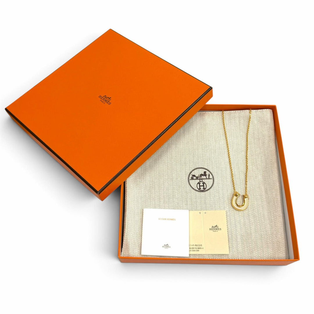未使用品★HERMES エルメス ジョケット PM ゴールド金具 ネックレス ペンダント アクセサリー ホワイト フランス製 箱・保存袋付き