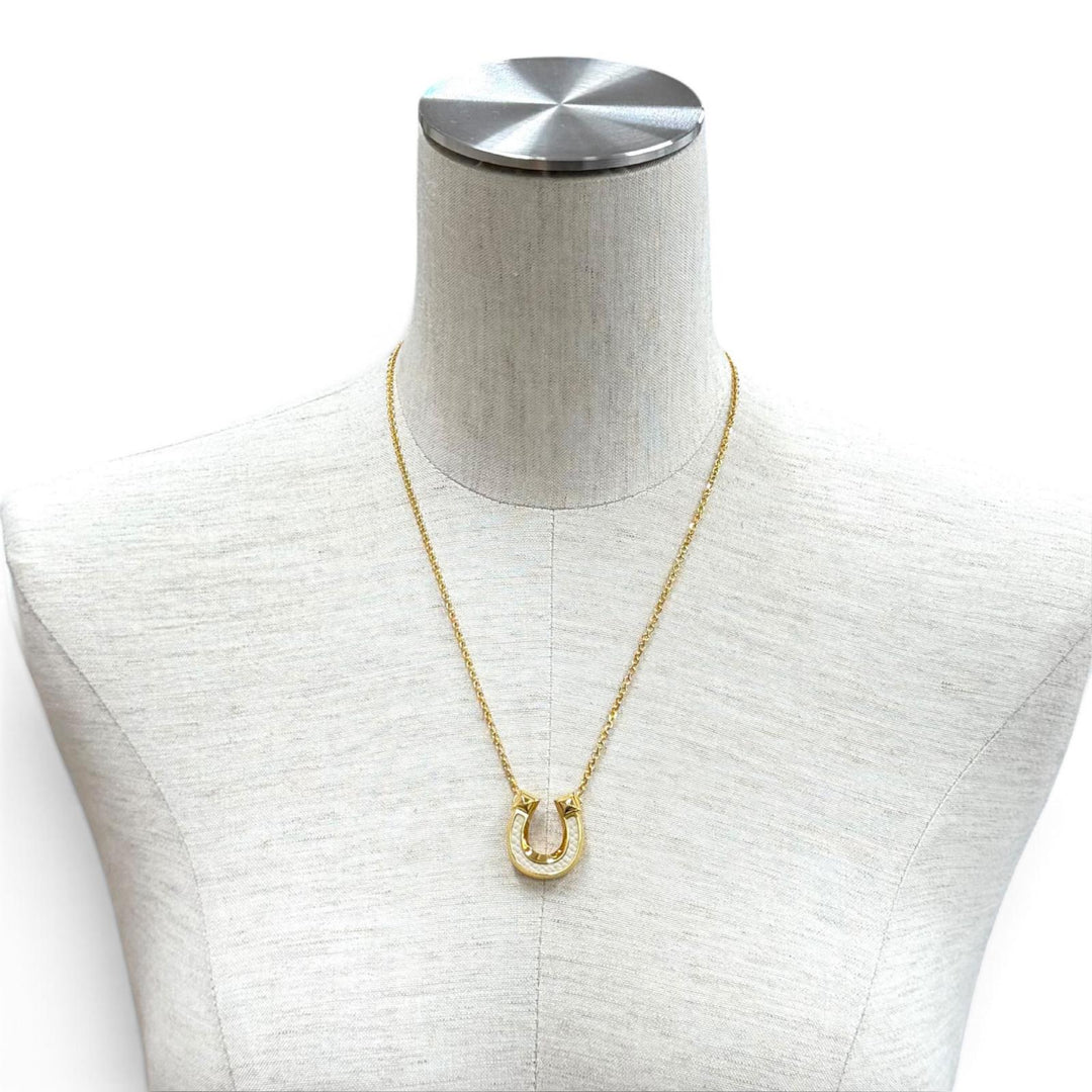 未使用品★HERMES エルメス ジョケット PM ゴールド金具 ネックレス ペンダント アクセサリー ホワイト フランス製 箱・保存袋付き