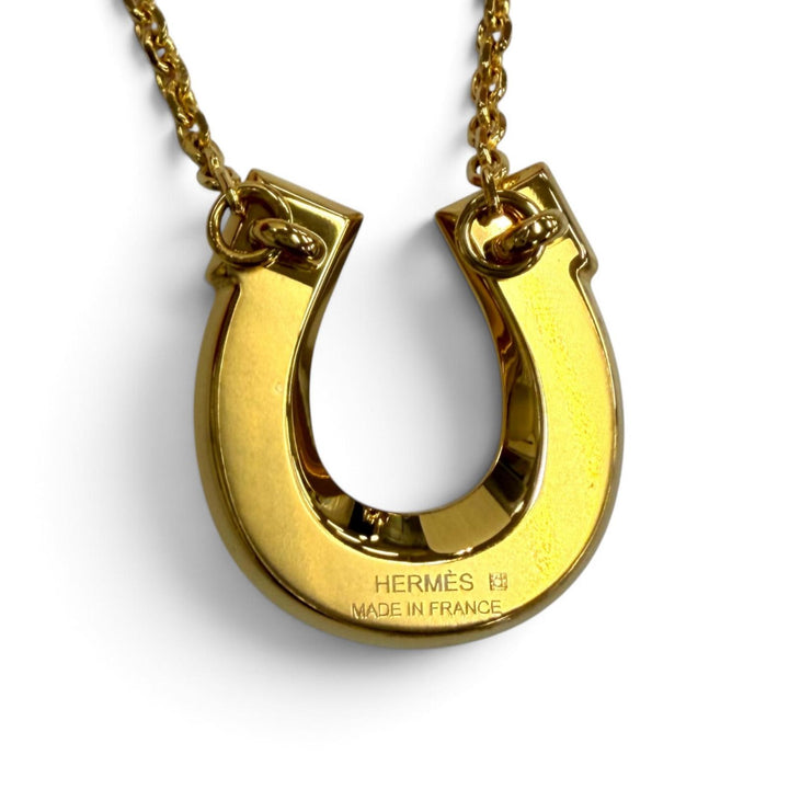 未使用品★HERMES エルメス ジョケット PM ゴールド金具 ネックレス ペンダント アクセサリー ホワイト フランス製 箱・保存袋付き