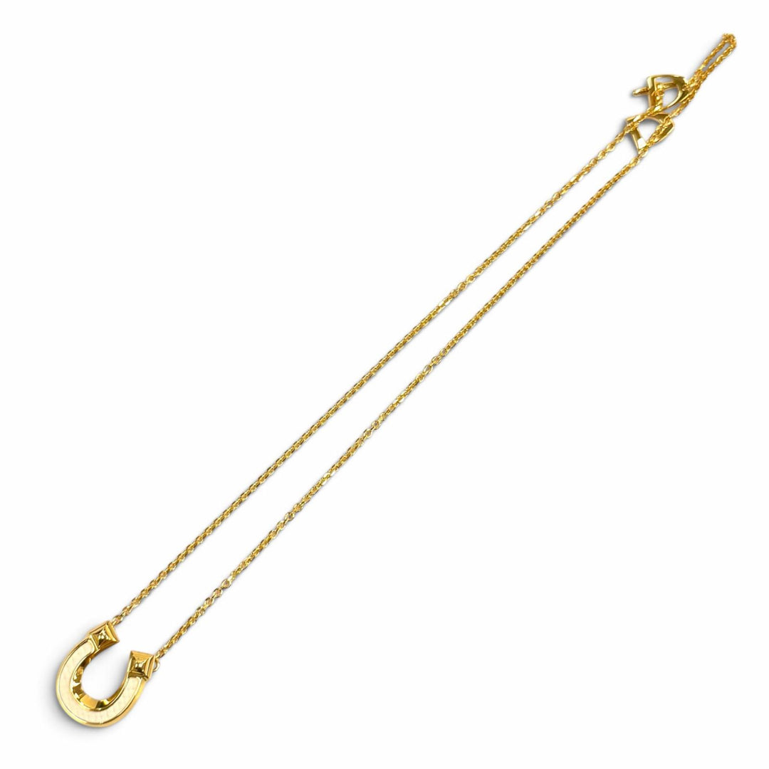 未使用品★HERMES エルメス ジョケット PM ゴールド金具 ネックレス ペンダント アクセサリー ホワイト フランス製 箱・保存袋付き