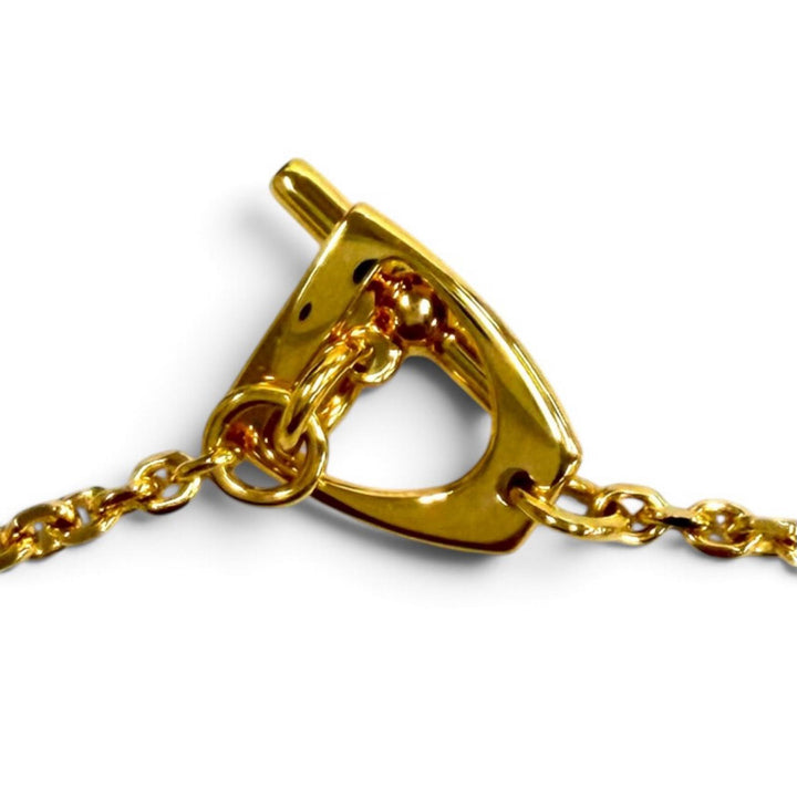 未使用品★HERMES エルメス ジョケット PM ゴールド金具 ネックレス ペンダント アクセサリー ホワイト フランス製 箱・保存袋付き