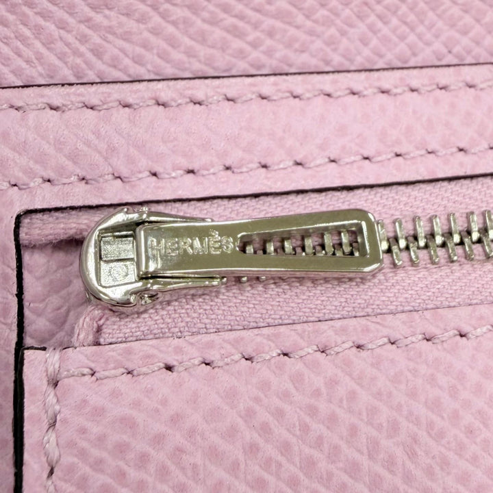極美品☆HERMES エルメス ベアンスフレ ヴェルソ ヴォーエプソン チャイ モーヴシルベストル シルバー金具 長財布 U刻印 仏製 箱付