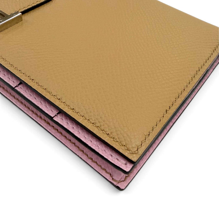 極美品☆HERMES エルメス ベアンスフレ ヴェルソ ヴォーエプソン チャイ モーヴシルベストル シルバー金具 長財布 U刻印 仏製 箱付