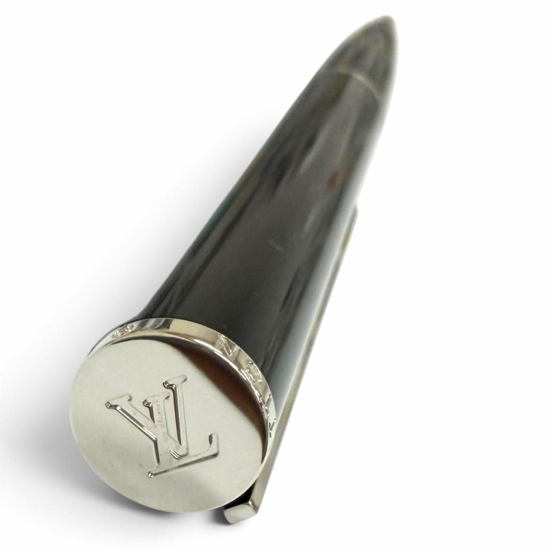 美品□LOUIS VUITTON ルイヴィトン N79252 ジェット リーニュ ツイスト式 ボールペン ブラック シルバー フランス製 メンズ 筆記確認済み