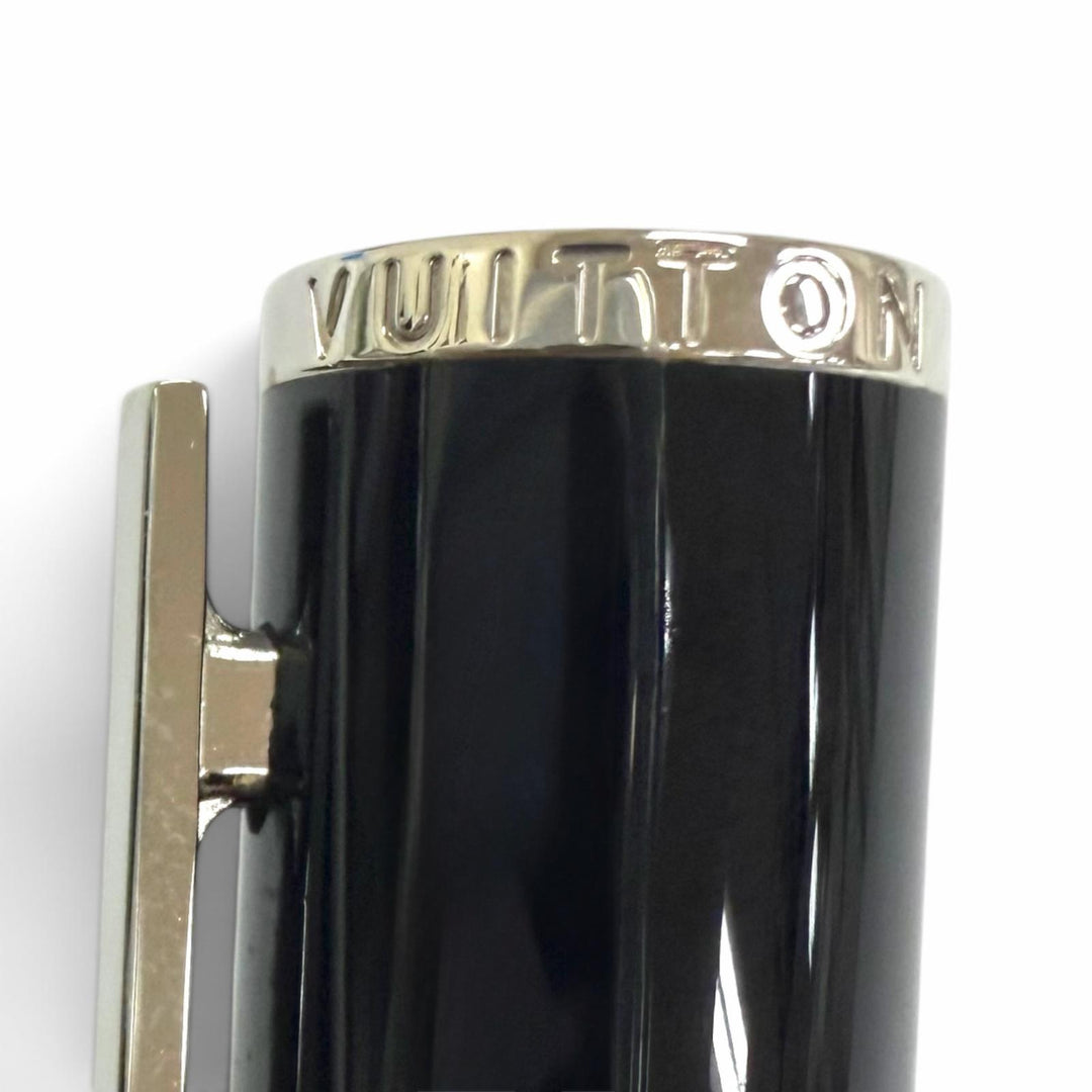 美品□LOUIS VUITTON ルイヴィトン N79252 ジェット リーニュ ツイスト式 ボールペン ブラック シルバー フランス製 メンズ 筆記確認済み