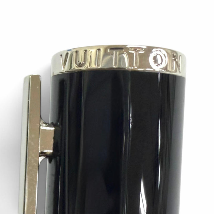 美品□LOUIS VUITTON ルイヴィトン N79252 ジェット リーニュ ツイスト式 ボールペン ブラック シルバー フランス製 メンズ 筆記確認済み