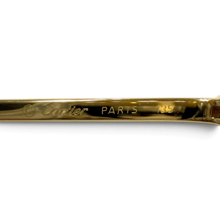 美品★Cartier カルティエ トリニティ ゴールドフレーム メガネ 眼鏡 アイウェア ゴールド ブラウン 49□19 135 度入り フランス製