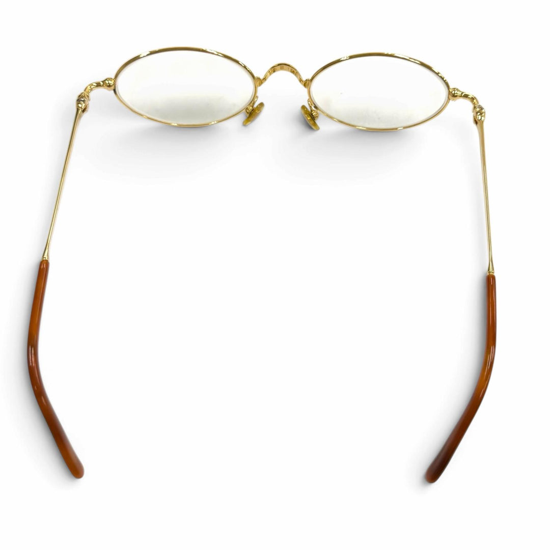 美品★Cartier カルティエ トリニティ ゴールドフレーム メガネ 眼鏡 アイウェア ゴールド ブラウン 49□19 135 度入り フランス製