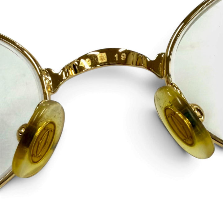 美品★Cartier カルティエ トリニティ ゴールドフレーム メガネ 眼鏡 アイウェア ゴールド ブラウン 49□19 135 度入り フランス製