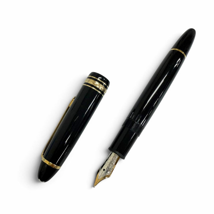 美品□MONTBLANC モンブラン マイスターシュテュック ル・グラン 146 ペン先14K キャップ式 万年筆 ブラック ゴールド 西ドイツ製 メンズ