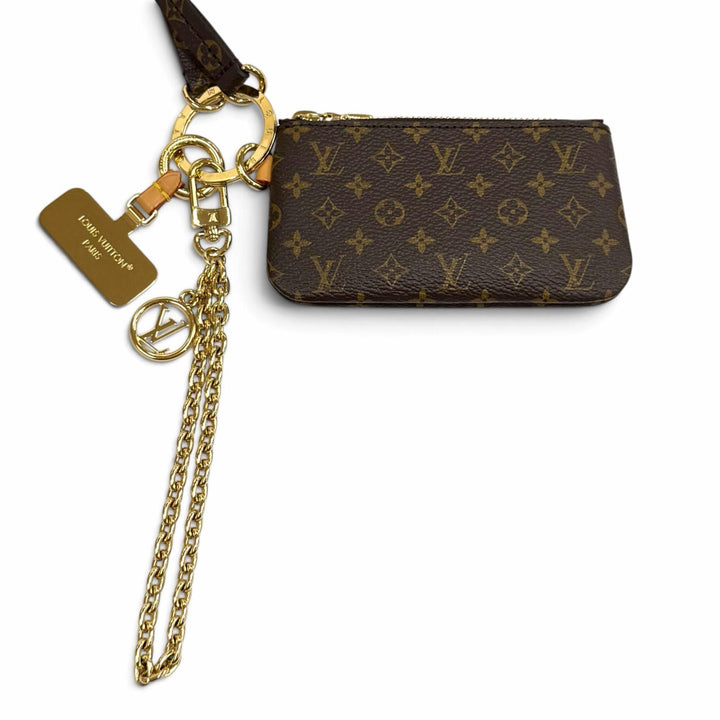 極美品★LOUIS VUITTON ルイヴィトン M26898 フォン ホルダー モノグラムキャンバス LVロゴ金具 ファスナーポーチ付 箱・保存袋付