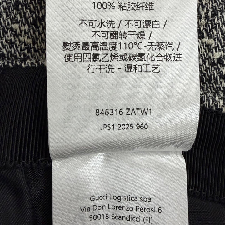 未使用品☆GUCCI グッチ 25AW 846316 サイドスリット ツイードスカート タイトスカート ブラック ホワイト 40 イタリア製 正規品
