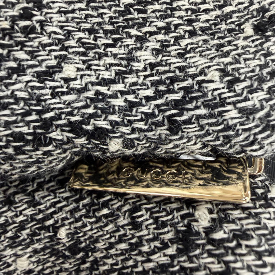 未使用品☆GUCCI グッチ 25AW 846316 サイドスリット ツイードスカート タイトスカート ブラック ホワイト 40 イタリア製 正規品