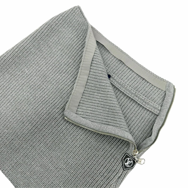 未使用品☆LOUIS VUITTON ルイヴィトン 24AW ウール LVサークルロゴ ニット ミニスカート グレー XS イタリア製 正規品 レディース 箱付
