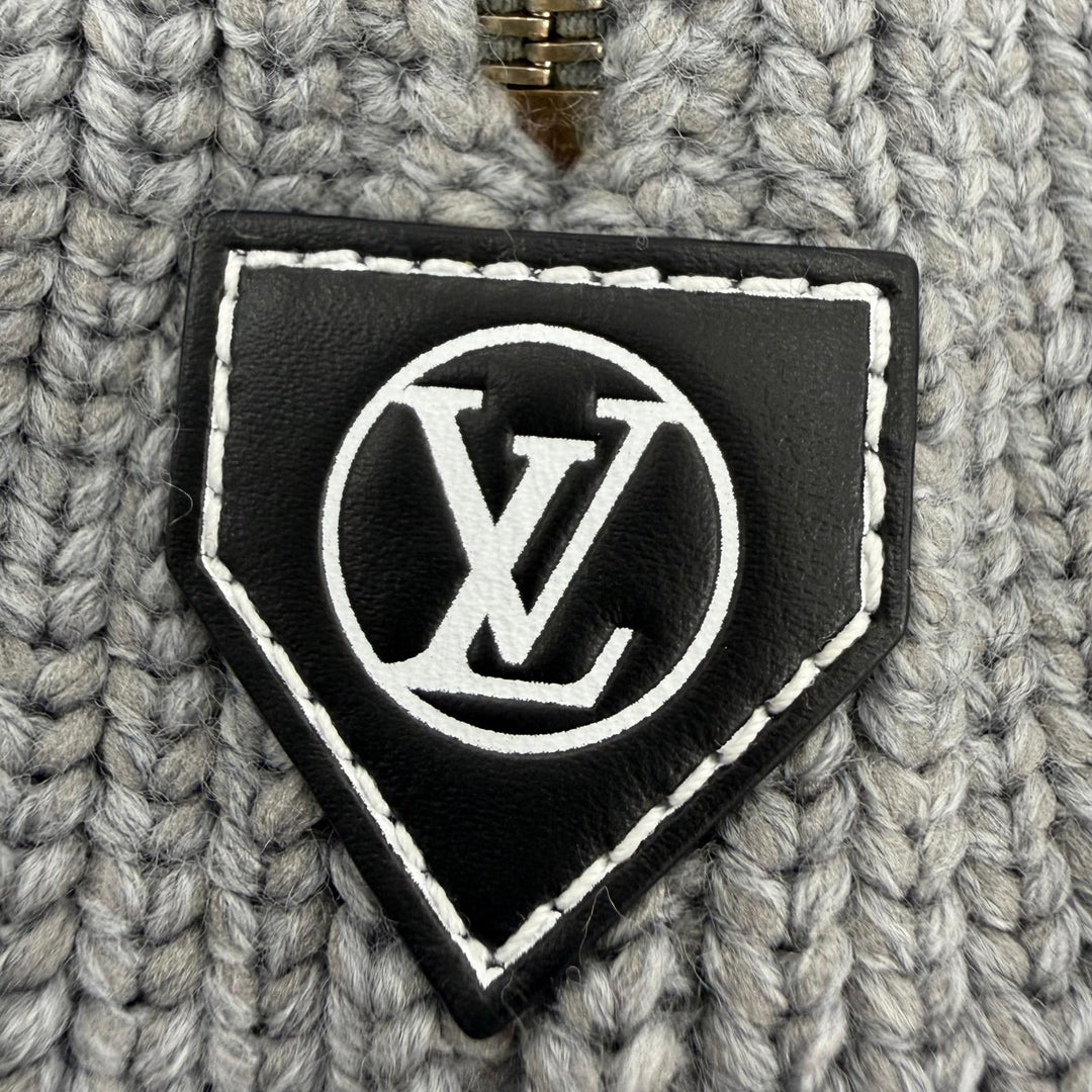 未使用品☆LOUIS VUITTON ルイヴィトン 24AW ウール LVサークルロゴ ニット ミニスカート グレー XS イタリア製 正規品 レディース 箱付