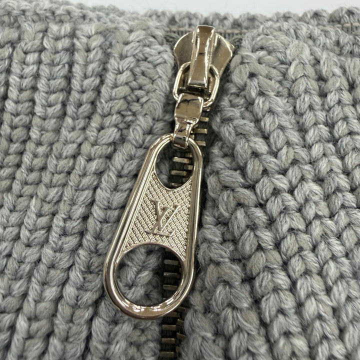 未使用品☆LOUIS VUITTON ルイヴィトン 24AW ウール LVサークルロゴ ニット ミニスカート グレー XS イタリア製 正規品 レディース 箱付