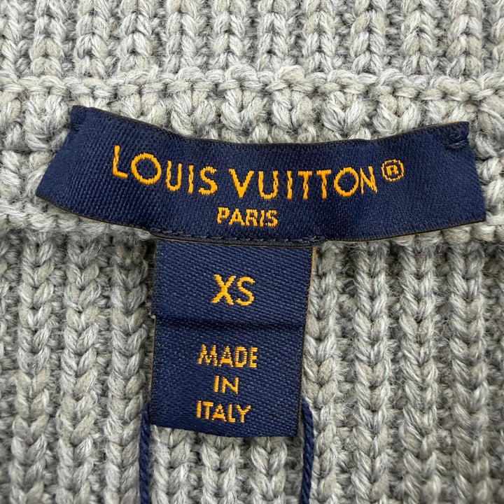 未使用品☆LOUIS VUITTON ルイヴィトン 24AW ウール LVサークルロゴ ニット ミニスカート グレー XS イタリア製 正規品 レディース 箱付
