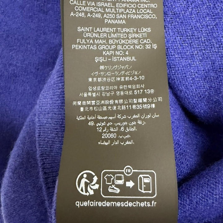 美品□SAINT LAURENT PARIS サンローランパリ 2025年製 847160 カシミヤ ウール タートルネックニット ネイビー XS イタリア製 正規品
