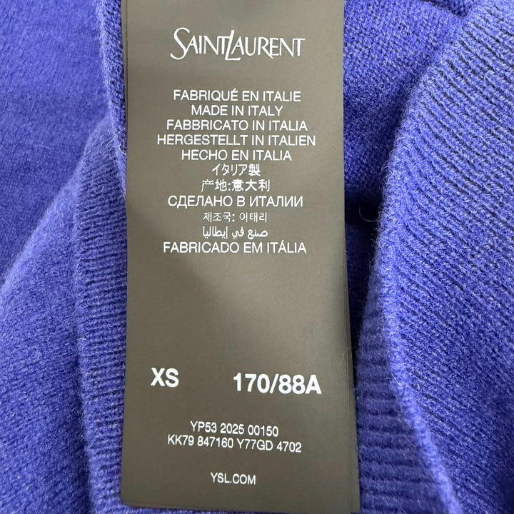 美品□SAINT LAURENT PARIS サンローランパリ 2025年製 847160 カシミヤ ウール タートルネックニット ネイビー XS イタリア製 正規品