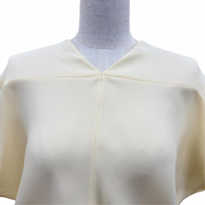 未使用品☆THE ROW ザロウ 10925 W3326 シルク100％ JEYRA DRESS ドレープマキシドレス ワンピース アイボリー 0 イタリア製 正規品