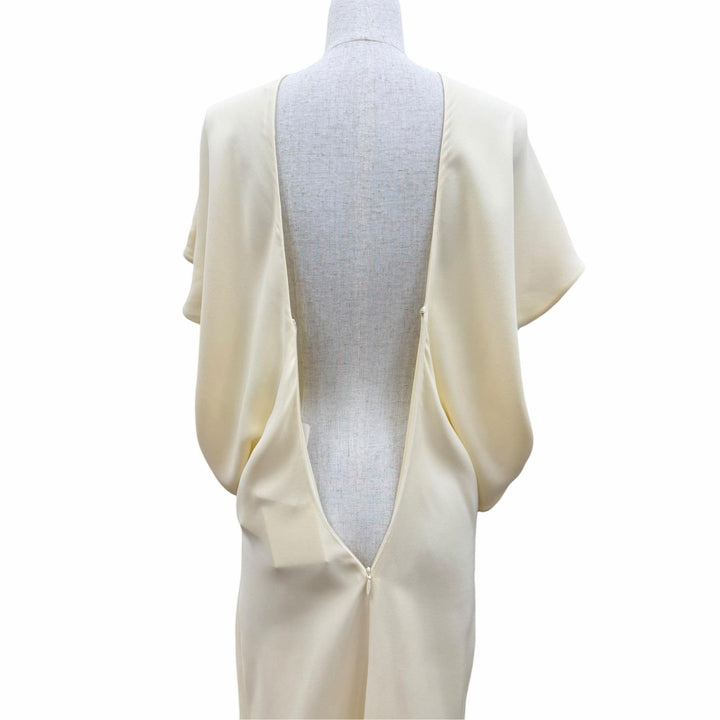 未使用品☆THE ROW ザロウ 10925 W3326 シルク100％ JEYRA DRESS ドレープマキシドレス ワンピース アイボリー 0 イタリア製 正規品
