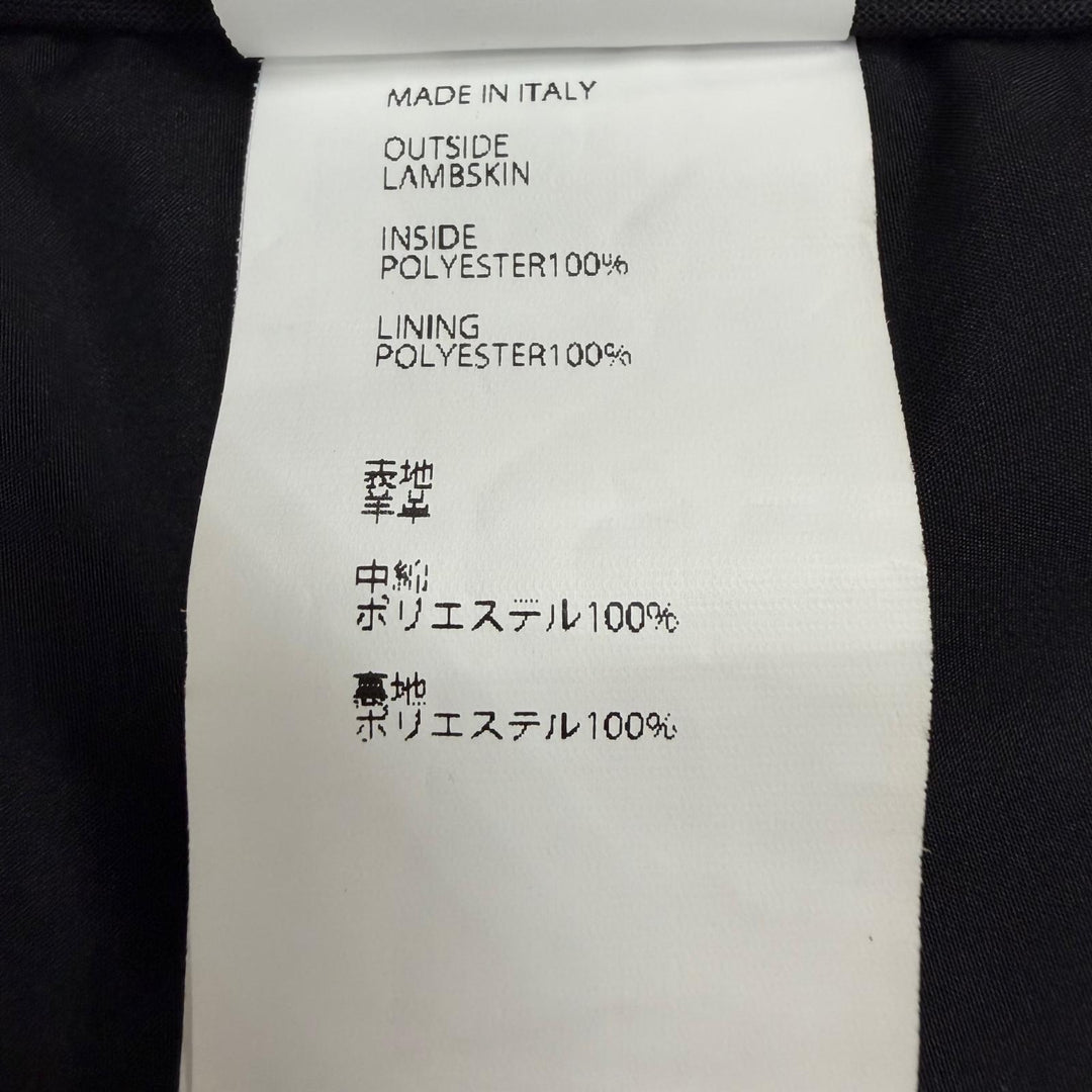 極美品▼EMMETI エンメティ JURI ユリ ラムレザー WZIPUP 中綿入 シングル ライダースジャケット ブラック シルバー金具 46 伊製 正規品