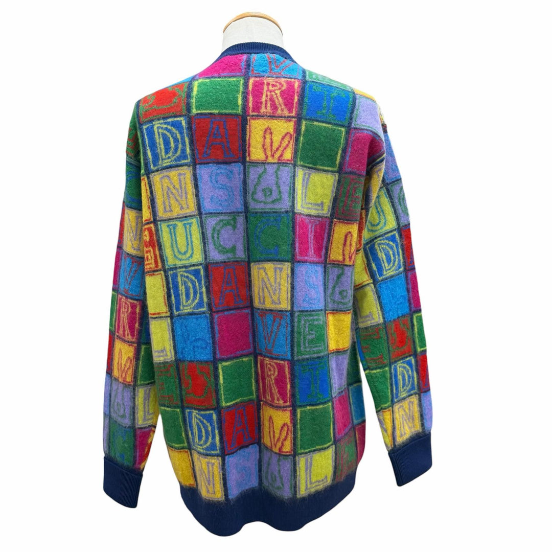 極美品▼GUCCI グッチ 23SS 725685 ウール モヘア アルファベット うさぎ ラビット Vネック ニット カーディガン マルチ M 正規品 メンズ