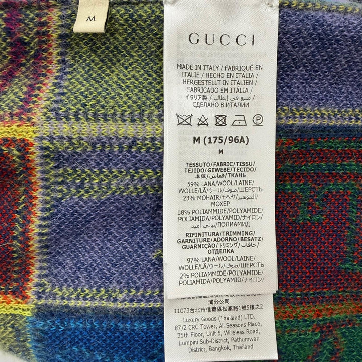 極美品▼GUCCI グッチ 23SS 725685 ウール モヘア アルファベット うさぎ ラビット Vネック ニット カーディガン マルチ M 正規品 メンズ