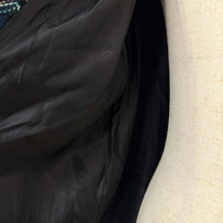 極美品□Missoni ミッソーニ 24AW DS24WC0H シェブロンストライプ チェスターコート ブルー系マルチカラー 40 イタリア製 正規品 メンズ