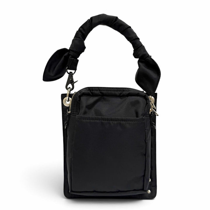極美品△TOGA PORTER トーガ ポーター ナイロン コラボ スタッズ装飾 ナイロン 2WAY ハンドバッグ ショルダーバッグ ブラック レディース