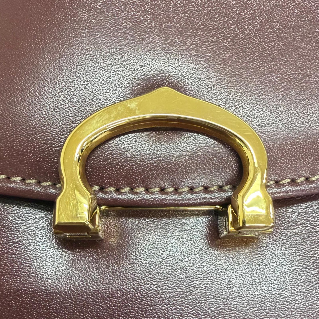 極美品□Cartier カルティエ レザー マスト ドゥ カルティエ マストライン ビジネスバッグ ブリーフケース ボルドー ゴールド金具 メンズ