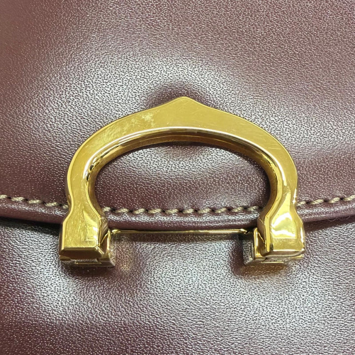 極美品□Cartier カルティエ レザー マスト ドゥ カルティエ マストライン ビジネスバッグ ブリーフケース ボルドー ゴールド金具 メンズ