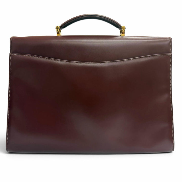 極美品□Cartier カルティエ レザー マスト ドゥ カルティエ マストライン ビジネスバッグ ブリーフケース ボルドー ゴールド金具 メンズ