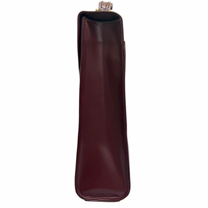 極美品□Cartier カルティエ レザー マスト ドゥ カルティエ マストライン ビジネスバッグ ブリーフケース ボルドー ゴールド金具 メンズ