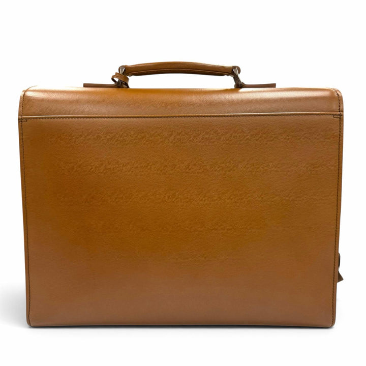 極美品▼Salvatore Ferragamo サルヴァトーレフェラガモ レザー 鍵付き 緩衝材入ポケット 2WAY ビジネスバッグ ブリーフケース ブラウン
