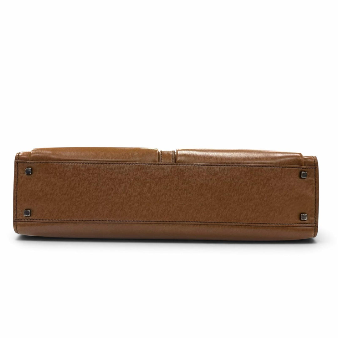 極美品▼Salvatore Ferragamo サルヴァトーレフェラガモ レザー 鍵付き 緩衝材入ポケット 2WAY ビジネスバッグ ブリーフケース ブラウン