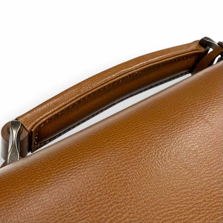 極美品▼Salvatore Ferragamo サルヴァトーレフェラガモ レザー 鍵付き 緩衝材入ポケット 2WAY ビジネスバッグ ブリーフケース ブラウン