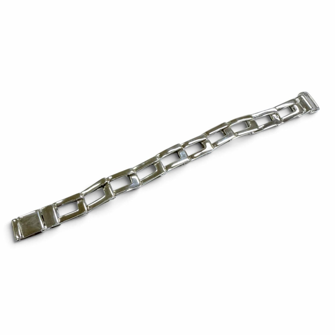 極美品☆GUCCI グッチ ヴィンテージ 925 スクエアG アクセサリー バングル ブレスレット シルバー イタリア製 重量32.6g レディース