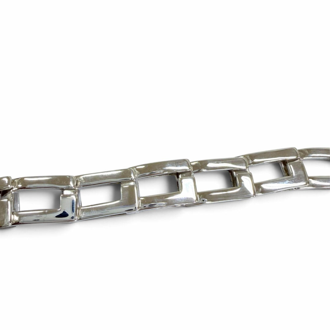 極美品☆GUCCI グッチ ヴィンテージ 925 スクエアG アクセサリー バングル ブレスレット シルバー イタリア製 重量32.6g レディース