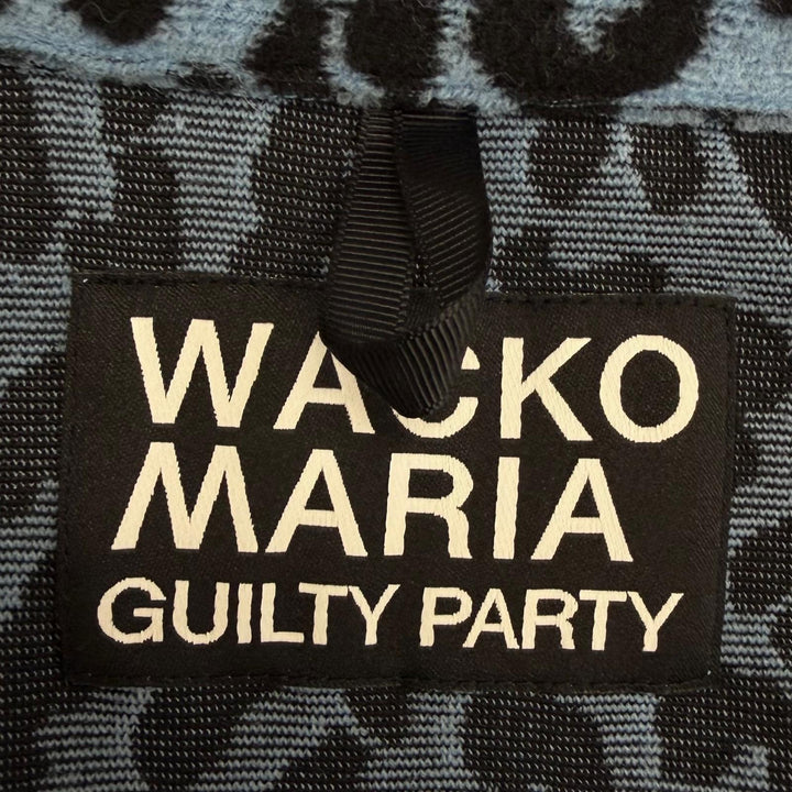 極美品□WACKO MARIA ワコマリア Leopard Light Boa Fleece Jacket レオパード柄 ボアフリースジャケット ライトブルー M 日本製 正規品