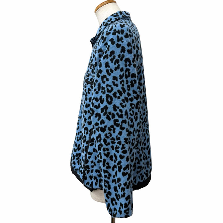 極美品□WACKO MARIA ワコマリア Leopard Light Boa Fleece Jacket レオパード柄 ボアフリースジャケット ライトブルー M 日本製 正規品